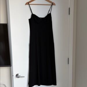 Wilfred Black Midi Dress with Spaghetti Straps
